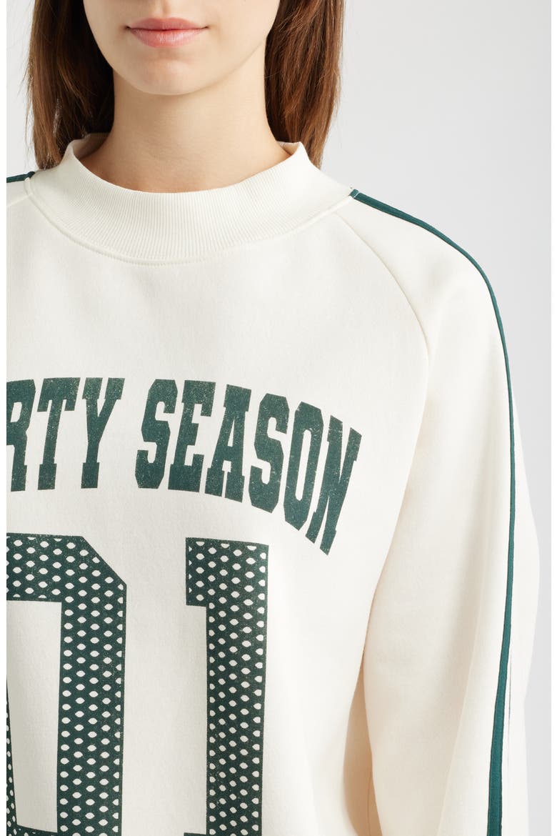 Sporty Season Mock Neck Graphic Sweatshirt, Alternate, color, MARSHMALLOW