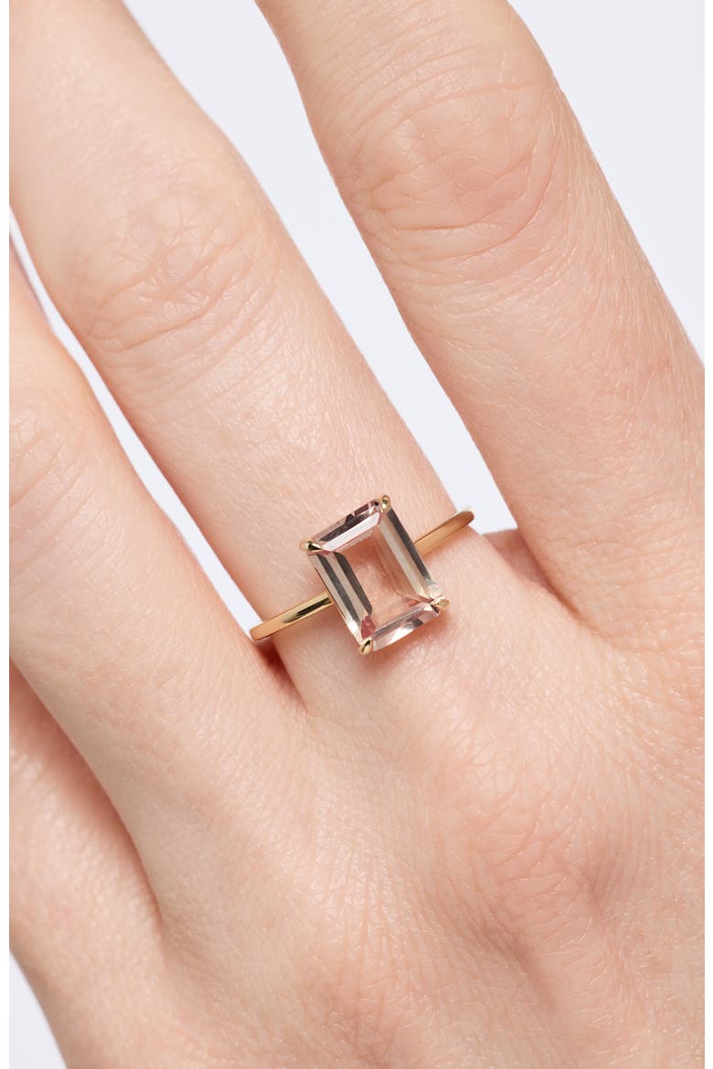 Solid Yellow Gold - Light Pink Sapphire Spritz Ring, Alternate, color, Pink