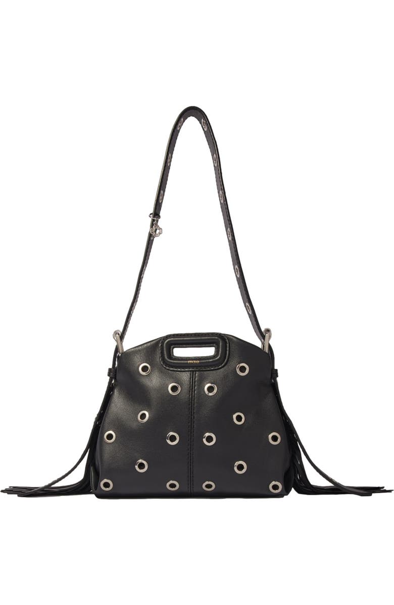maje Miss M Mini eyelet leather bag, Main, color,