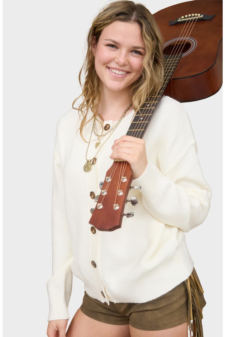 Button Down Cardigan, Alternate, color, CREAM