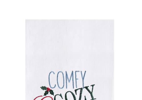 C & F Home C&f Home Winter "comfy Cozy Christmas" Sentiment Featuring Hanging Stockings Cotton Flour Sack Kitch In White