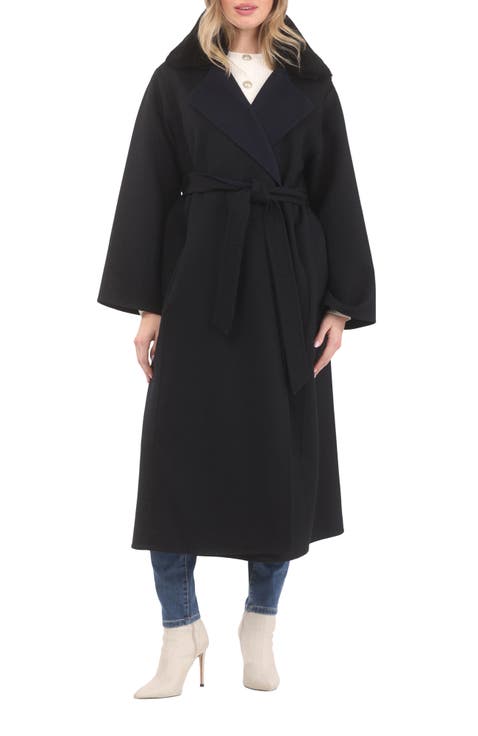 Wool Stroller, Detachable Genuine Shearling Collar and Reversible