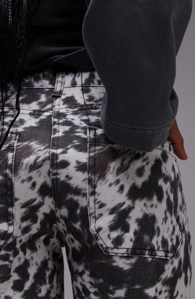 Topshop Animal Print Jeans, Alternate, color, Black Multi