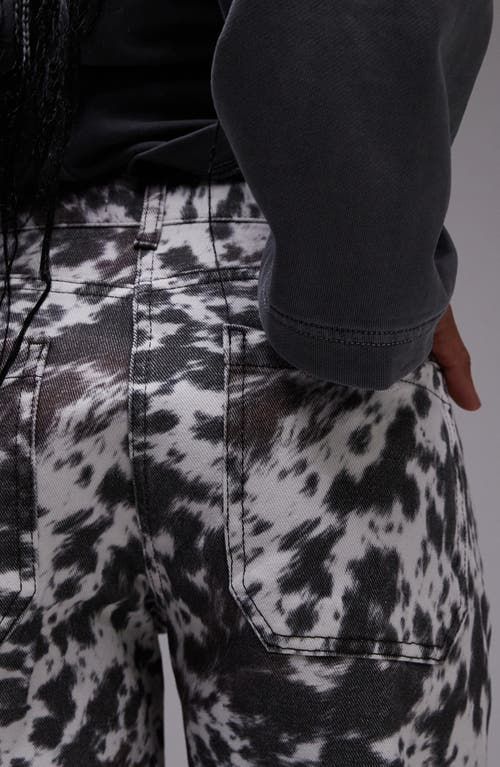 Topshop Animal Print Jeans In Multi