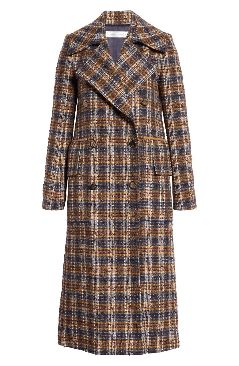 Victoria Beckham Double Breasted Summer Weight Tweed Coat, Alternate, color, 