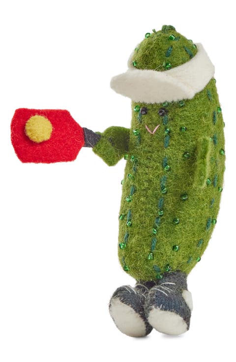 Felted Wool Pickleball Ornament
