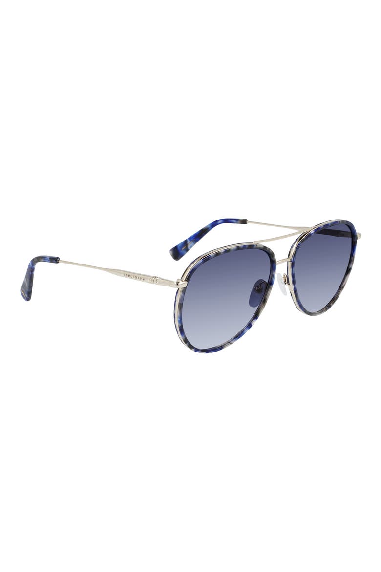 Roseau 58mm Gradient Aviator Sunglasses, Alternate, color, GOLD/BLUE