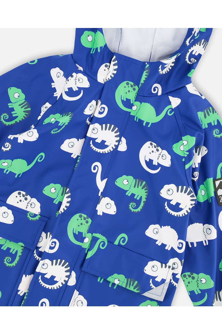 Polyurethane Chameleon Rain Jacket, Alternate, color, Blue Chameleon Print