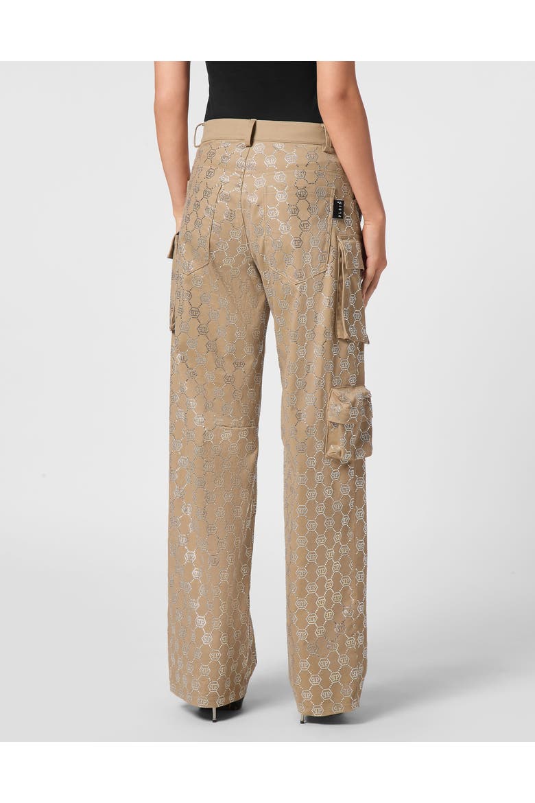 Long Trousers Cargo Fit Monogram Women, Alternate, color, beige