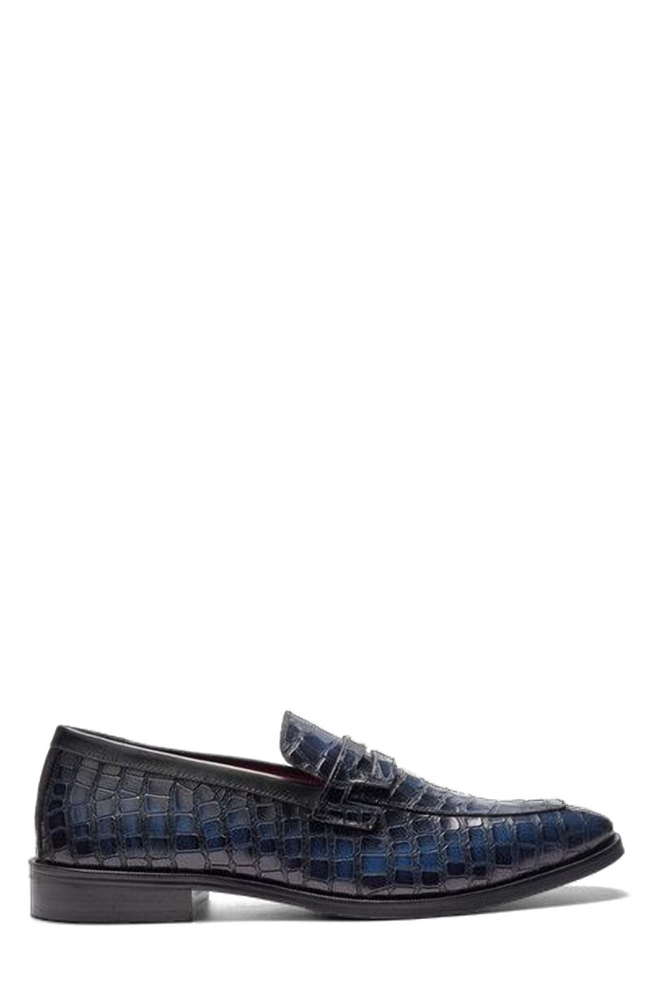 Navy Croco Print