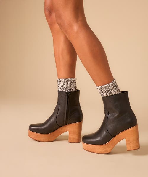 Charlotte Stone Paz Platform Clog Boot In Black