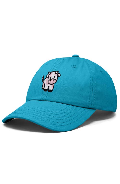 Dalix Strawberry Cow Embroidered Cap In Teal