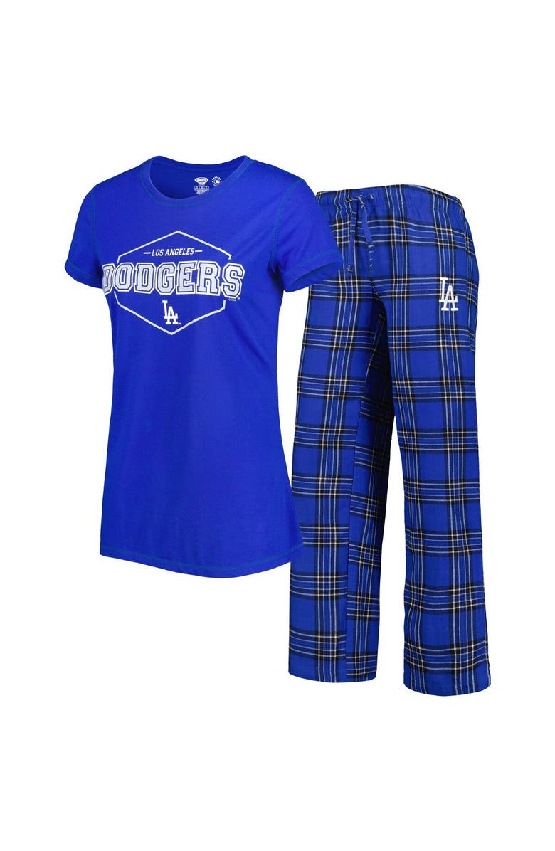 CONCEPTS SPORT Women's Concepts Sport Royal Los Angeles Dodgers Badge T-Shirt & Pajama Pants Sleep Set, Alternate, color, 
