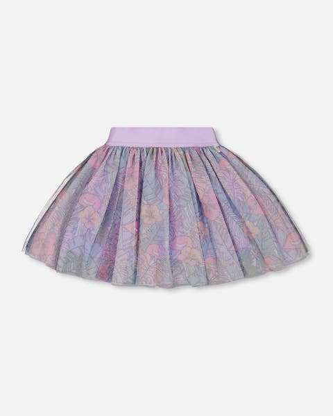 Deux Par Deux Leggings with Tulle Skirt - Lilac