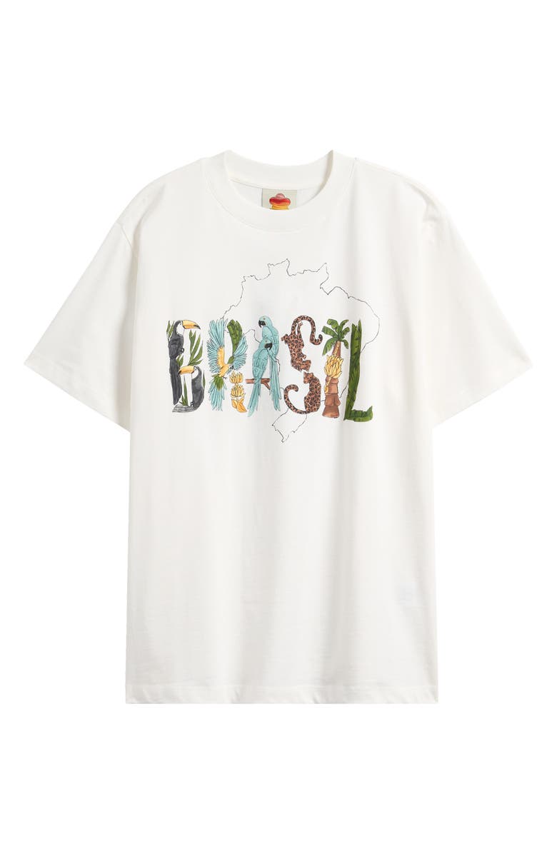 FARM Rio Brasil Relaxed Cotton T-Shirt, Alternate, color, Off-White