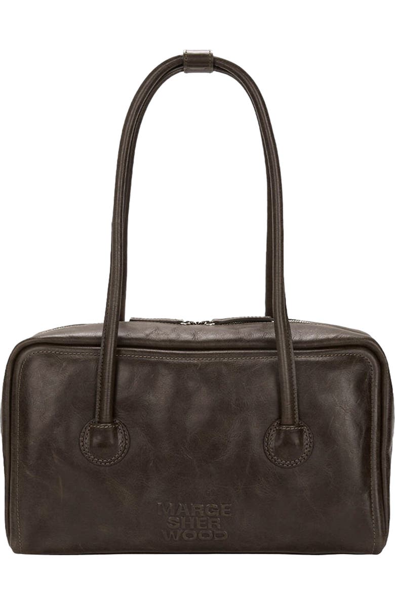 MARGESHERWOOD Boston Leather Shoulder Bag, Main, color, Washed Brown Pull-Up