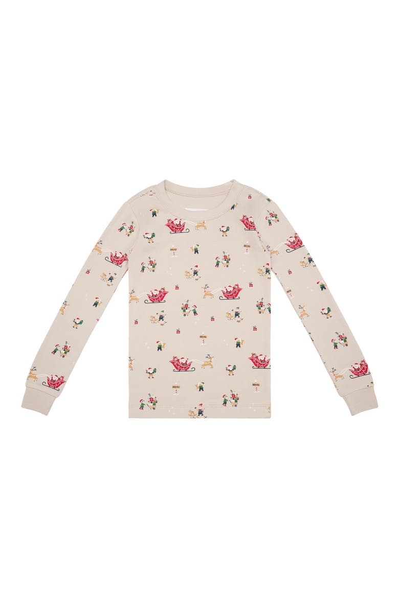 Festive Two-Piece Pajamas, Alternate, color, SAND