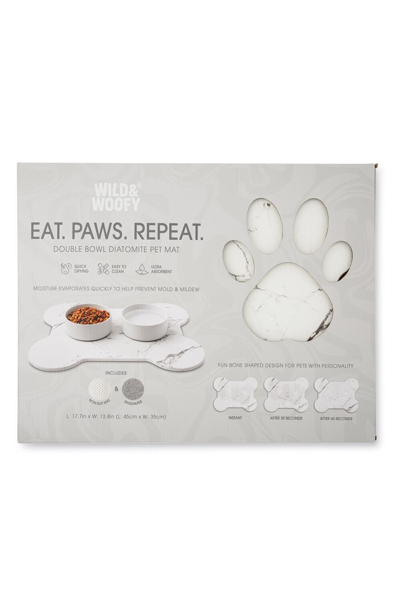 Core Home Double Bowl Diatomite Pet Mat, Main, color, Marble