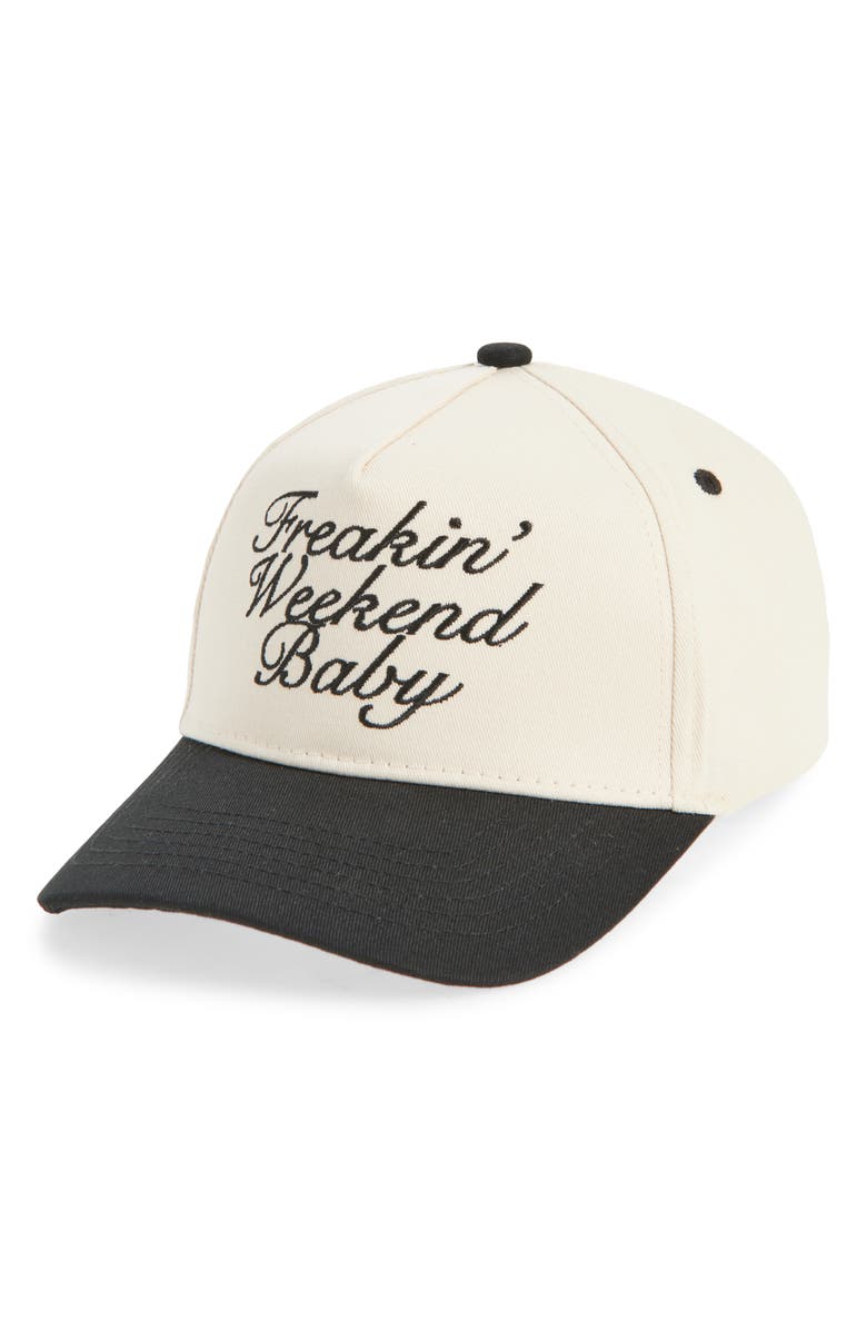 KenzKustomz Freakin' Weekend Trucker Hat, Main, color, Black