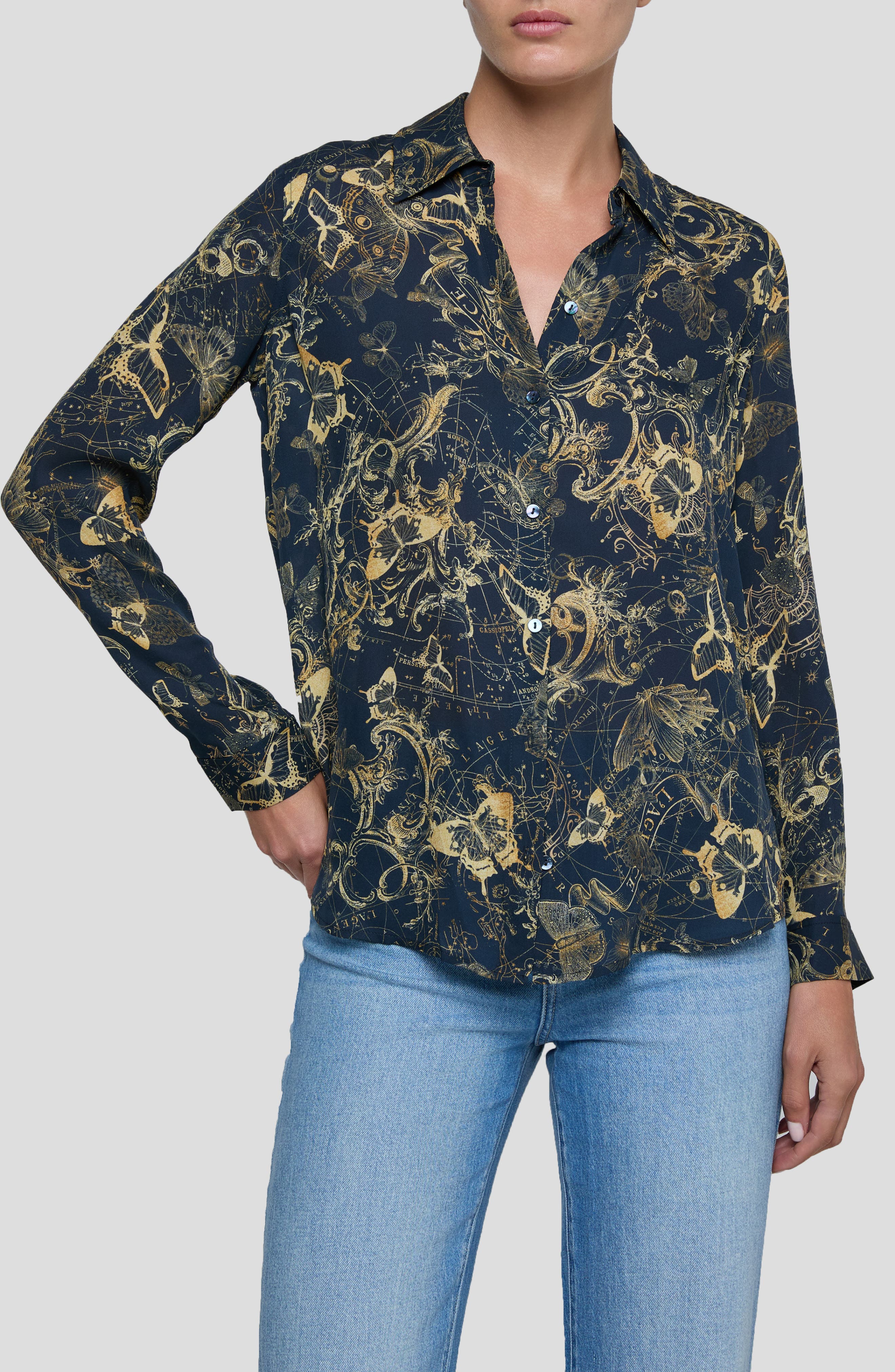 selected MIDNIGHT/ GOLD ZODIAC TOILE