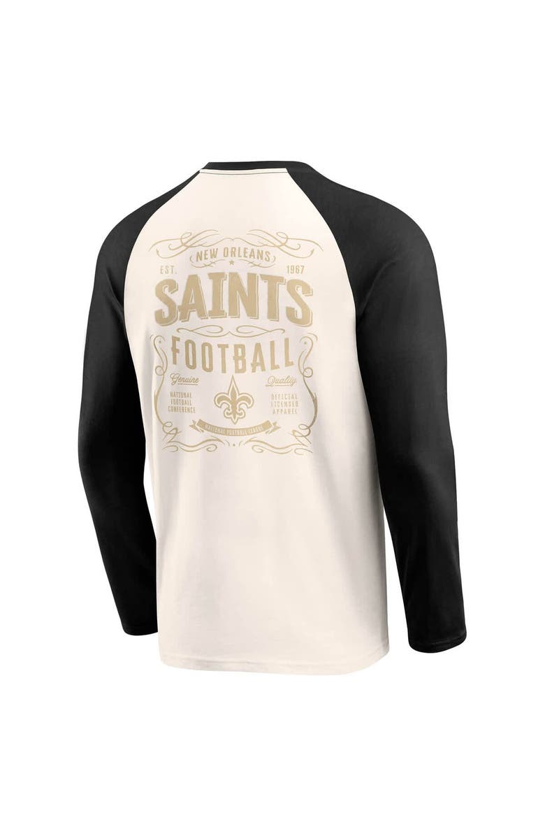 Darius Rucker Collection by Fanatics Men's Darius Rucker Collection by Fanatics Cream/Black New Orleans Saints Raglan Henley T-Shirt, Alternate, color, Cream