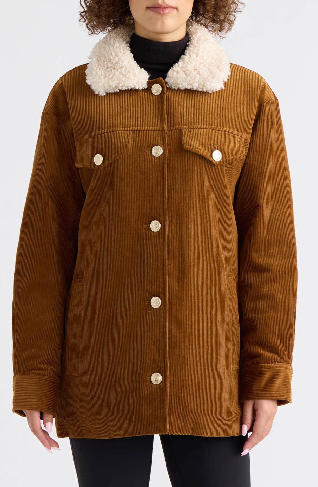 Roos Padded Corduroy Shacket