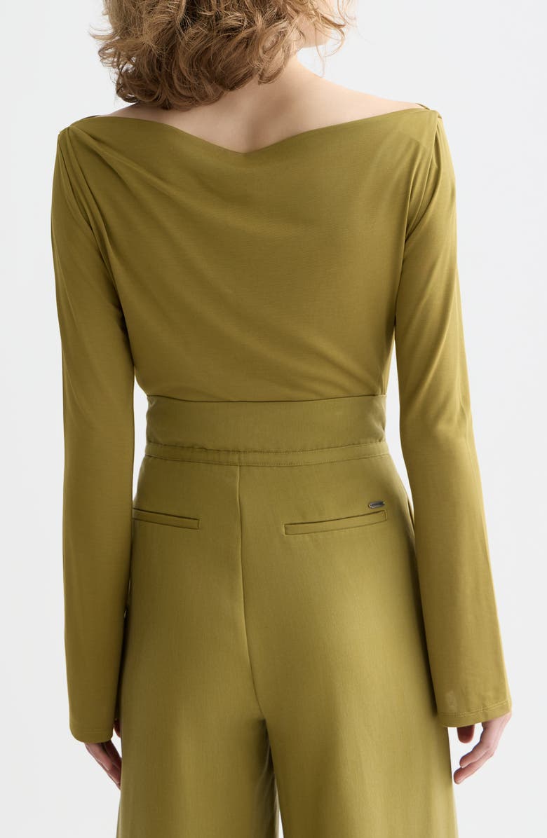 Scotch & Soda Drapey Long Sleeve Jersey Top, Alternate, color, Green Moss