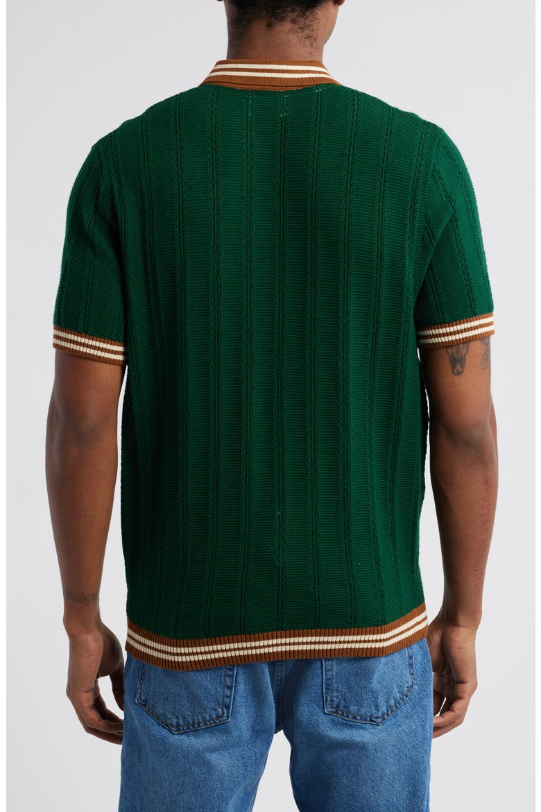 Tipped Cotton Polo, Alternate, color, FOREST