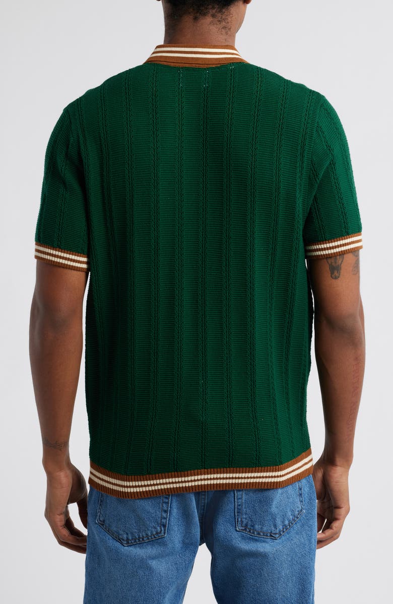 Percival Tipped Cotton Polo, Alternate, color, Forest