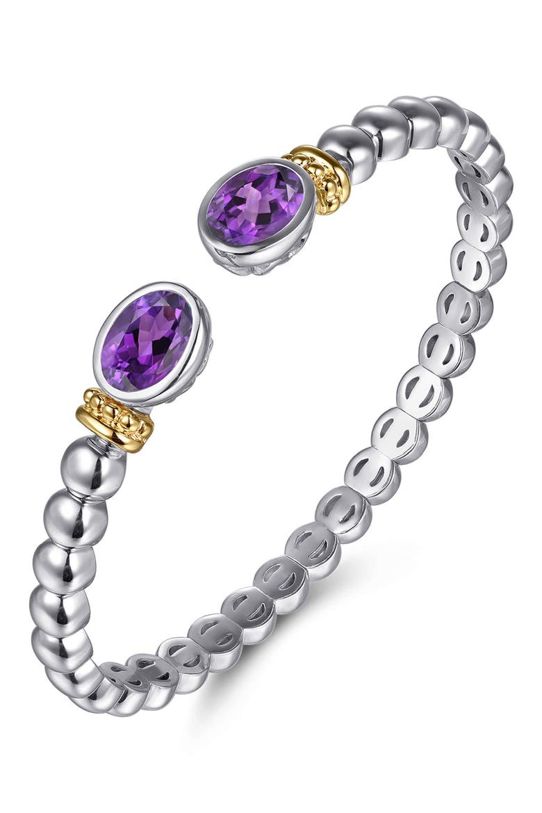 Bujukan 14k Gold & Sterling Silver Amethyst Bangle, Alternate, color, STERLING / 14K/ AMETHYST