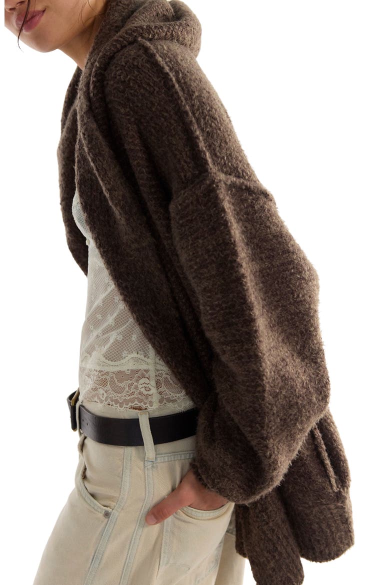 Thistle Hooded Cardigan, Alternate, color, FUDGE COMBO