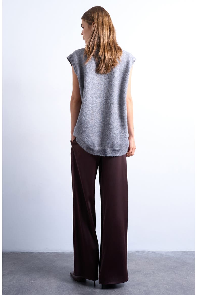 Drawstring Waist Wide Leg Pants, Alternate, color, BURGUNDY