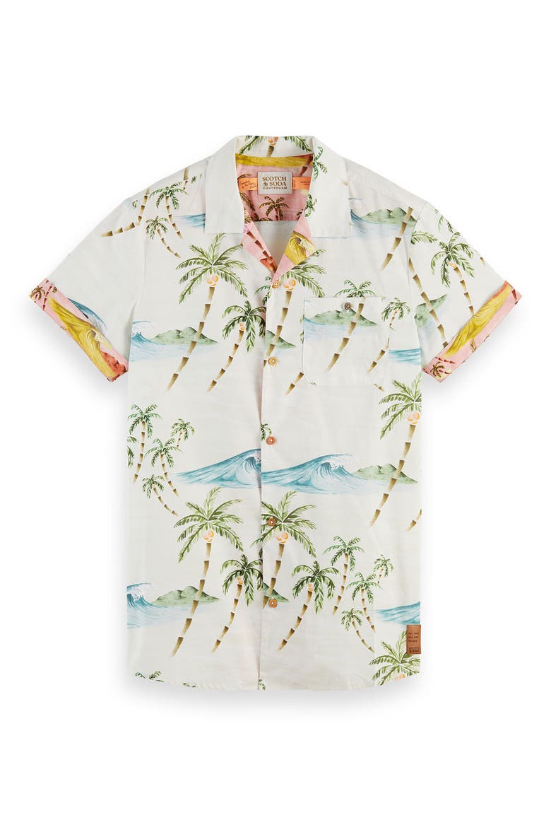 Tropical Short Sleeve Cotton Button-Up Camp Shirt, Main, color, 0217-Combo A