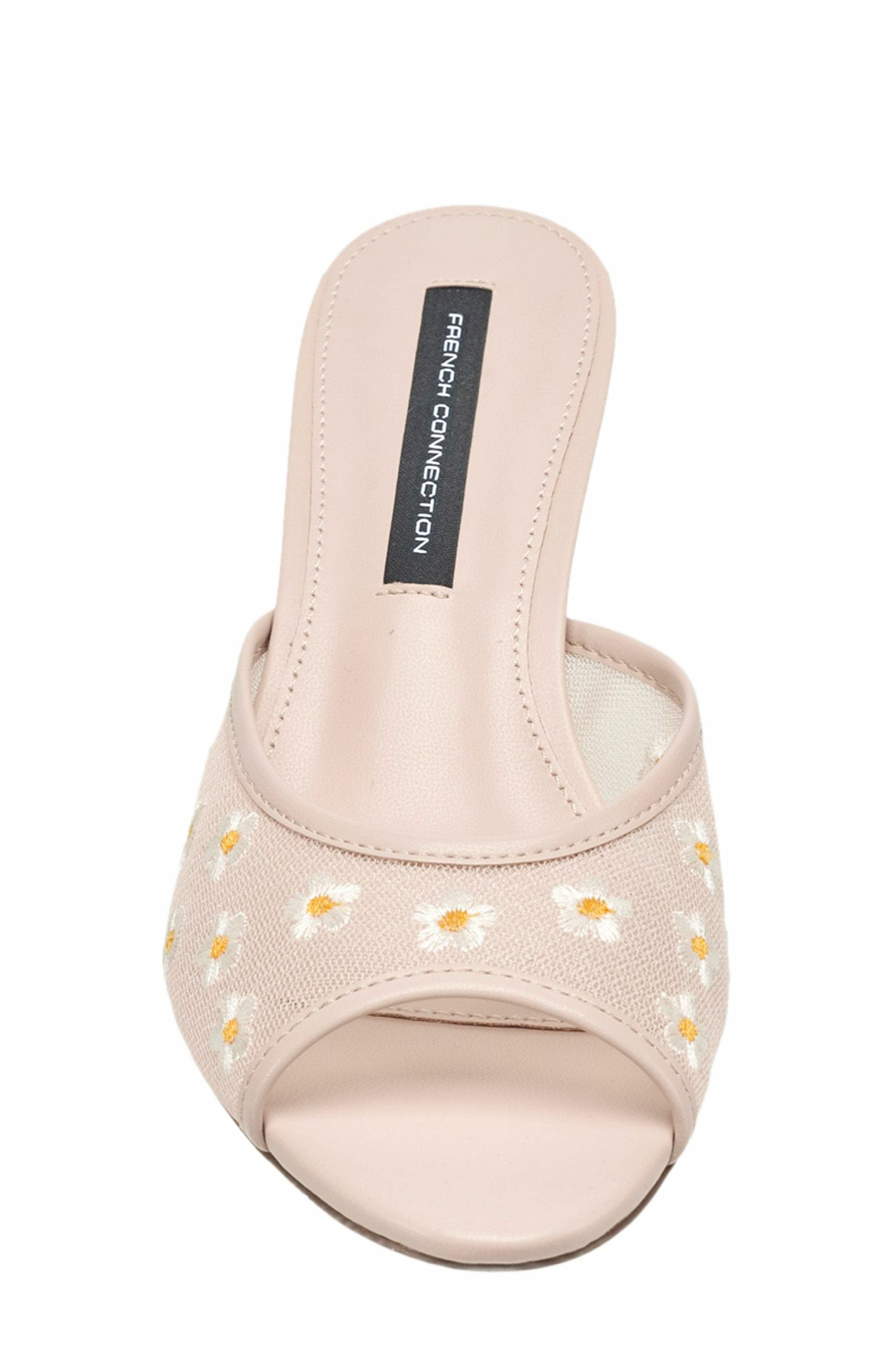 French Connection Nancy Mesh Embroidered Kitten Heel, Alternate, color, Nude