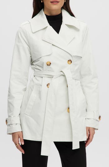 Noize Medium Trench Coat In White