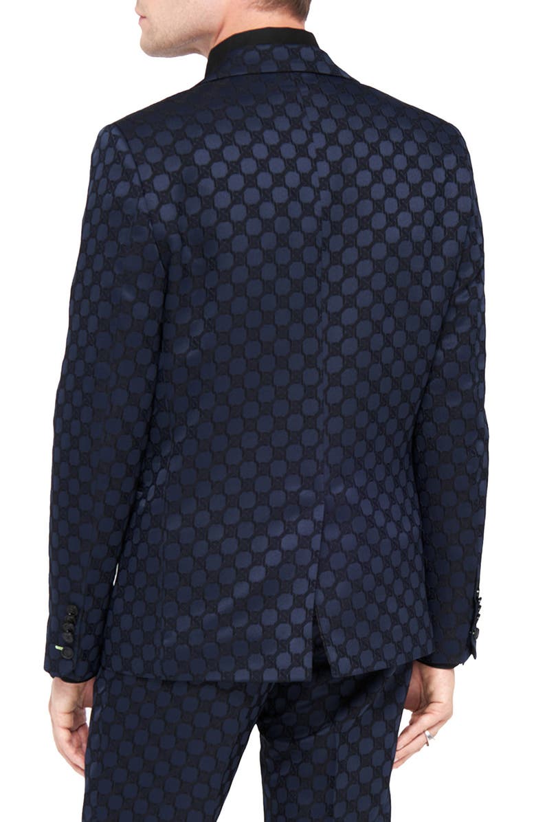 Twisted Tailor Papatya Slim Fit Navy Jacquard Suit Jacket, Alternate, color, 