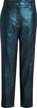 ST. JOHN Metallic Stretch Crop Pants
