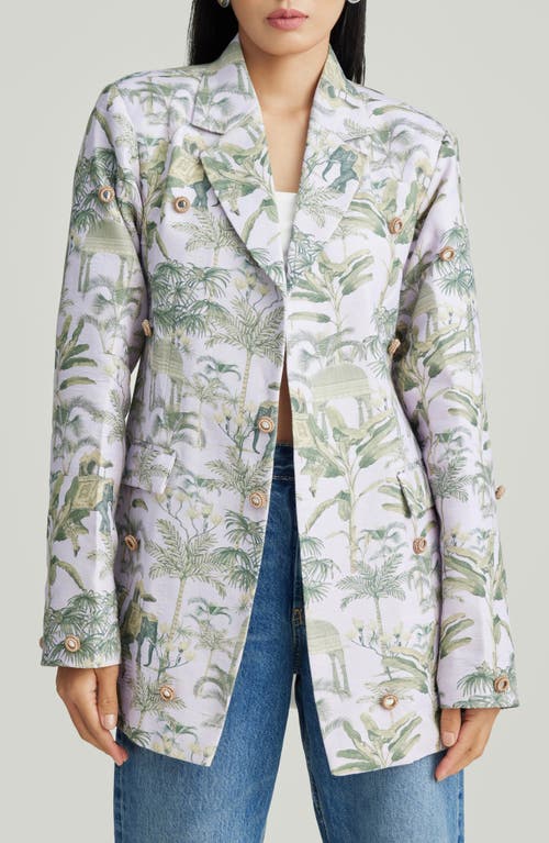 Holichic Demi Linen & Cotton Blazer In Purple