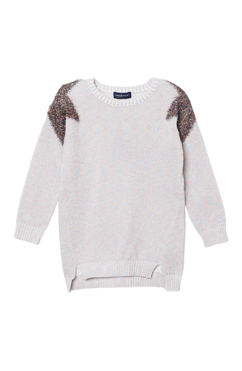Andy & Evan Long Sleeve Lurex Sweater, Main, color,