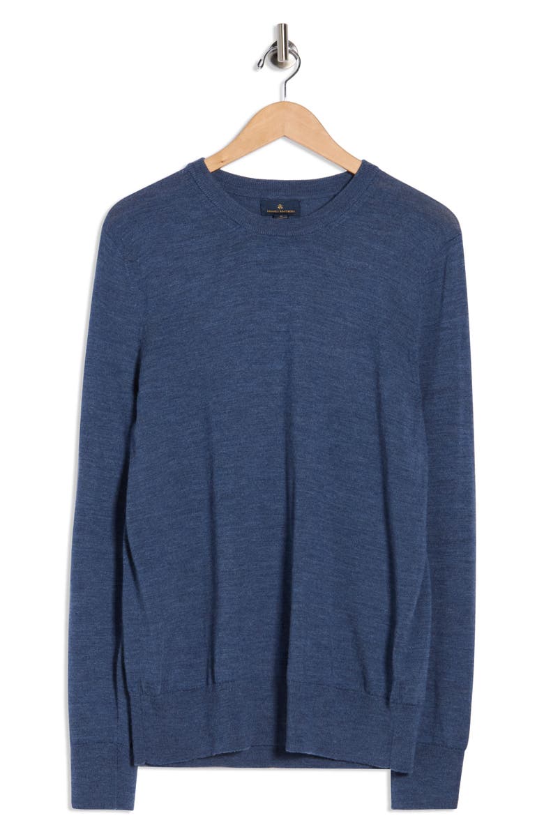 Brooks Brothers Wool Crewneck Sweater, Alternate, color, Denim