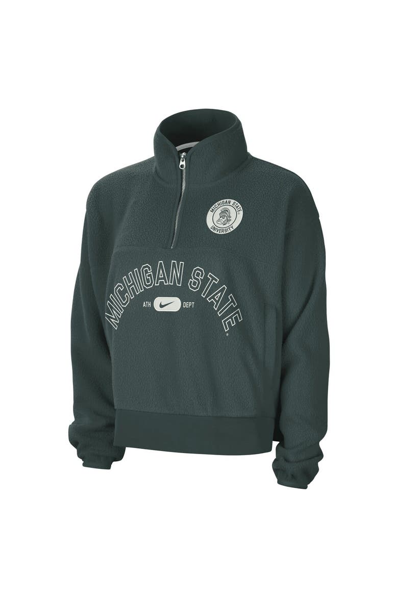 Women's Nike Green Michigan State Spartans Fly Fleece Quarter-Zip Jacket, Alternate, color, Green