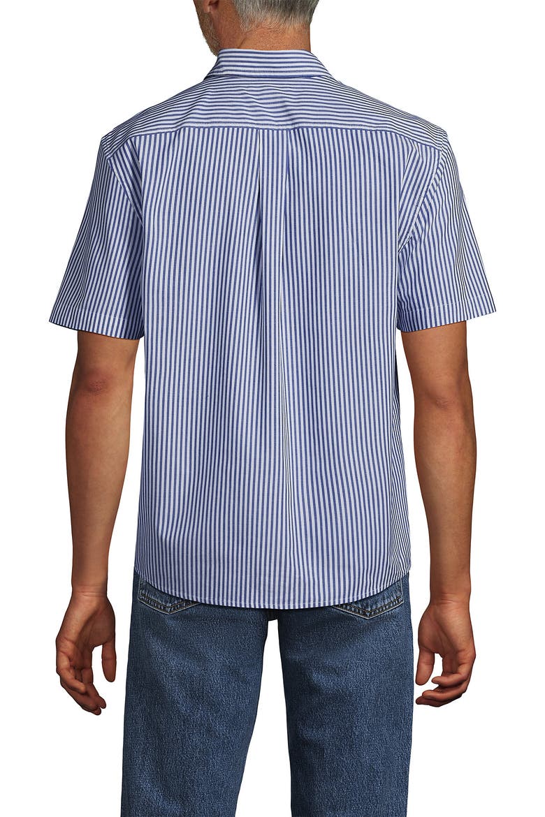 Short Sleeve Essential Lightweight Poplin, Alternate, color, Sapphire Gem Blue Stripe
