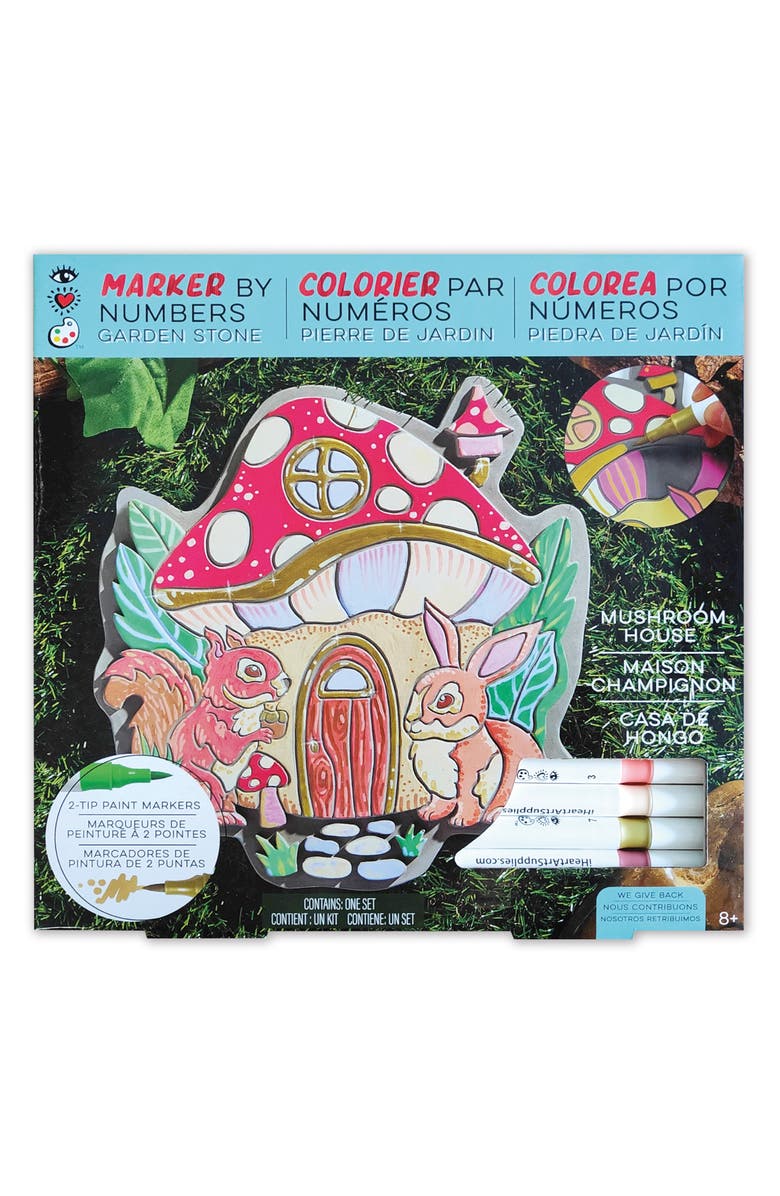 BRIGHT STRIPES Garden Stone Marker by Number Kit, Main, color, Multi