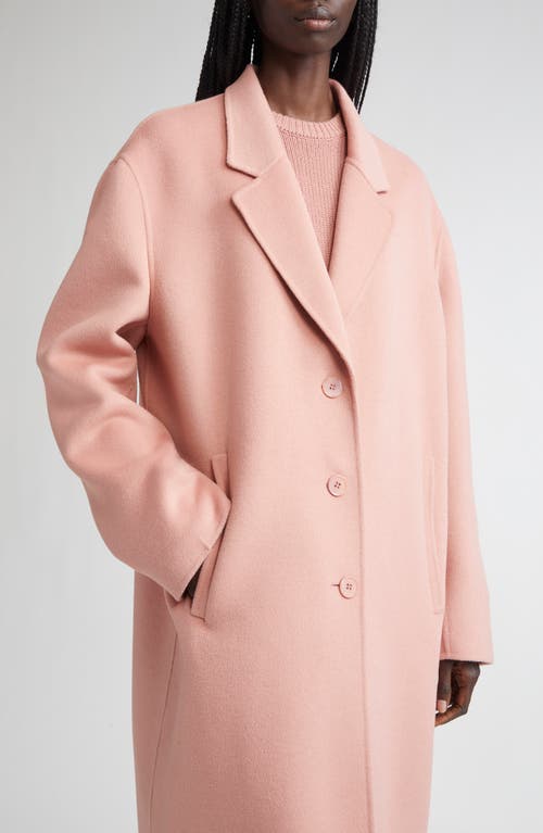 Michael Kors Single-breasted Wool Long Slouch Coat In Pink