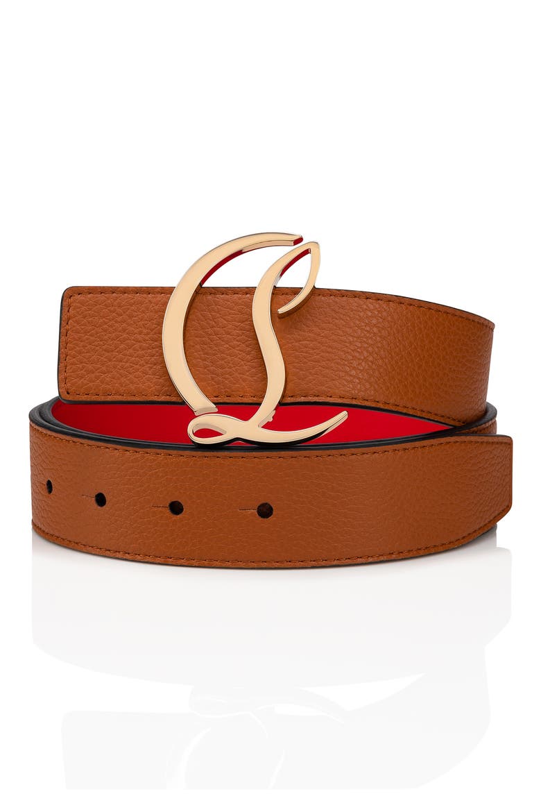 Logo Buckle Leather Belt, Alternate, color, COCONUT/ GOLD