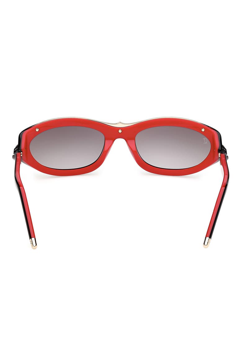 58mm Gradient Oval Sunglasses, Alternate, color, BLACK RED / SMOKE ZEISS