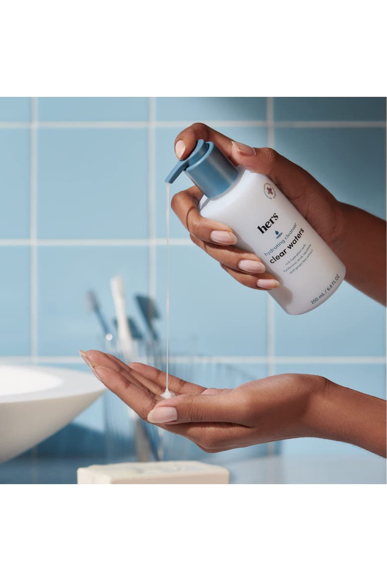Clear Waters Hydrating Cleanser  Gentle, pH-Balancing, Squalane Face Wash with Hyaluronic Acid, Alternate, color, Blue