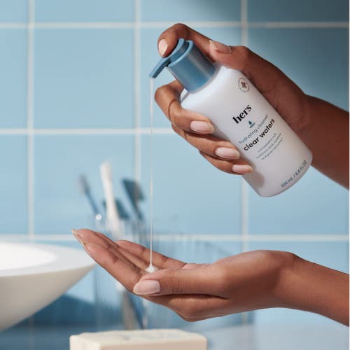 Hims & Hers Clear Waters Hydrating Cleanser  Gentle, Ph-balancing, Squalane Face Wash With Hyaluroni In Blue
