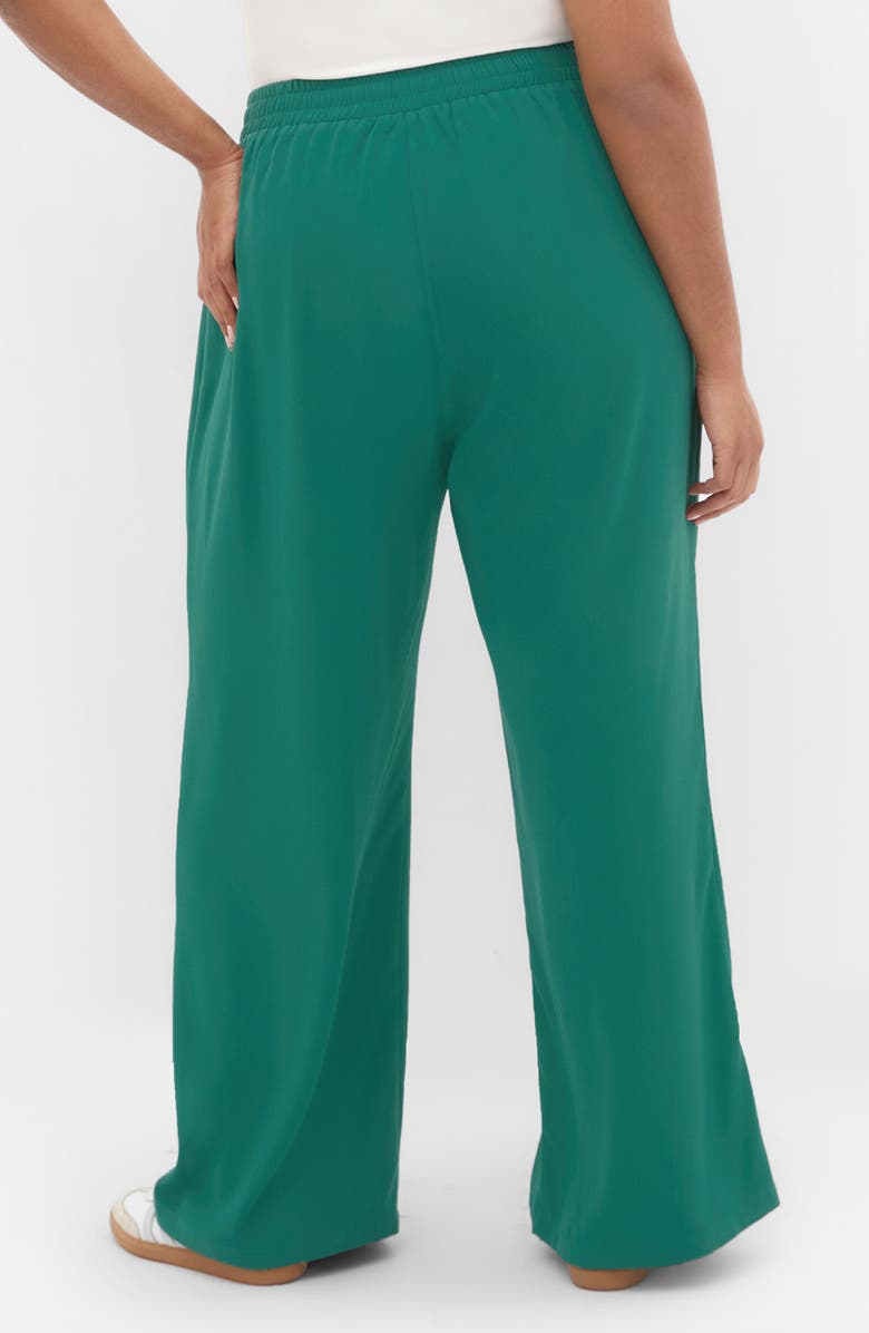 City Chic Leia Wide Leg Pull-On Pants, Alternate, color, Jade