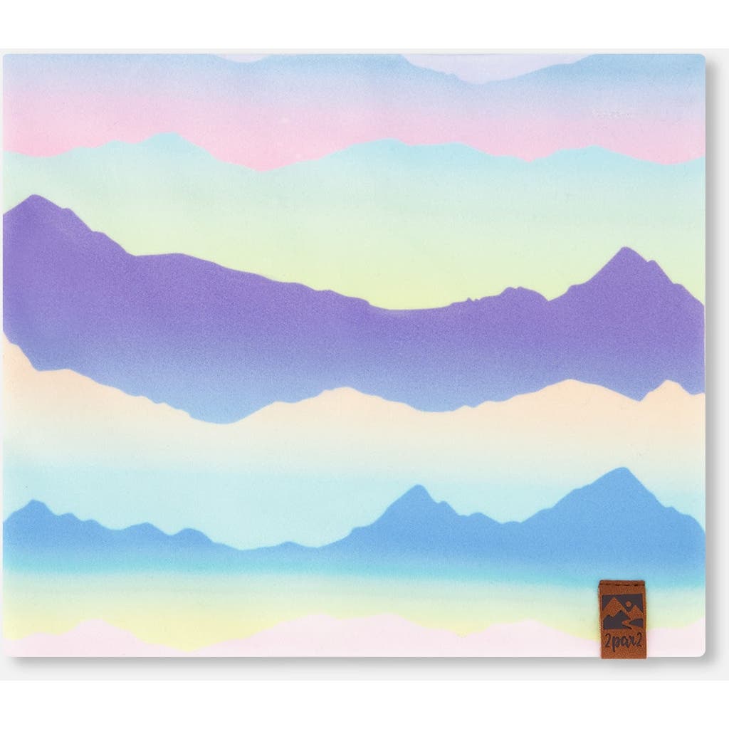 Deux Par Deux Baby Girl's Printed Neck Tube Mauve And Blue, Pink Mountain In Mauve And Blue, Pink Mountain